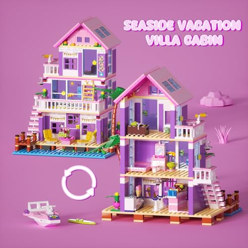 Beach House Building Sets, Seaside Villa House Building Toys Compatible with Lego Friends Sets for Girls Age 8-12, Creative Holiday Cottage Building Kit, Gift for Christmas, Valentine's Day, Party by JAEUZKJYDA - Image 6