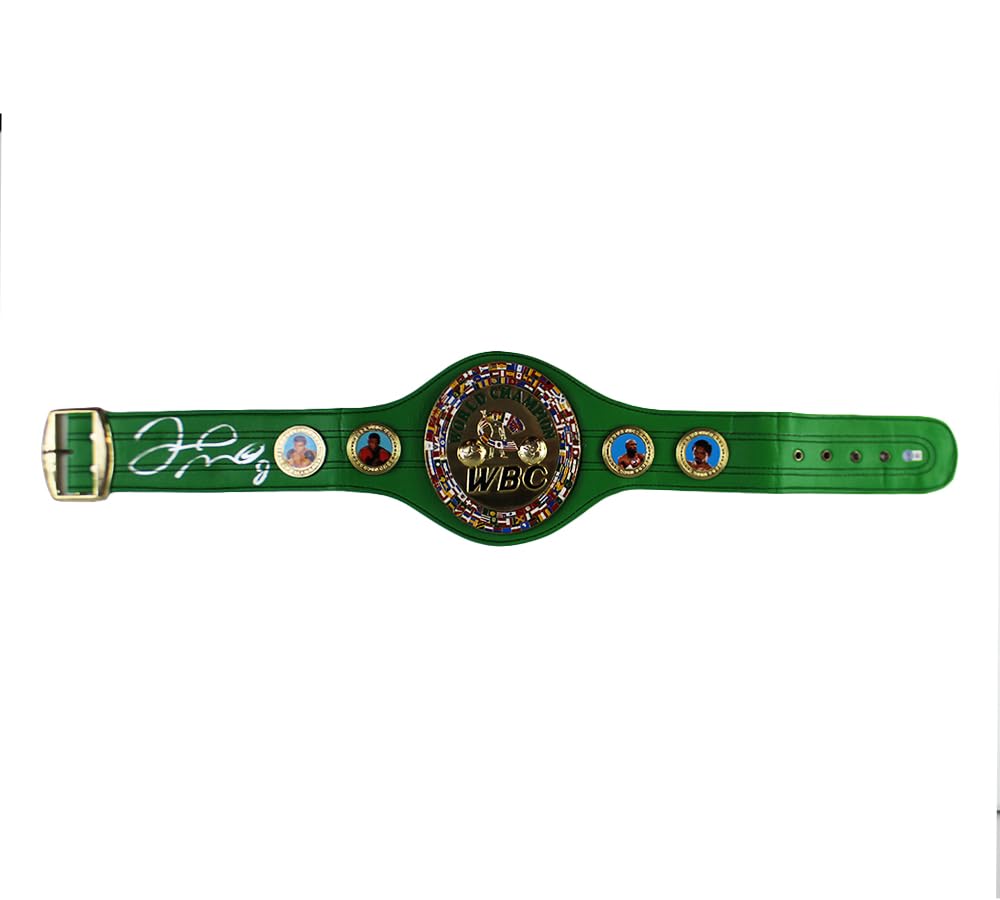 Floyd Mayweather Autographed/Signed Custom Green Boxing Belt at