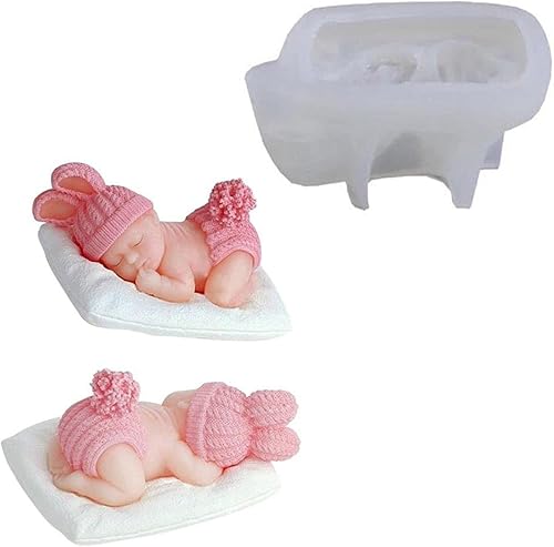 Miniatura 8 de Vctitil 3D recién nacido dormir bebé moldes de silicona para caramelo chocolate jabón Fondant haciendo forma de bebé molde herramienta para hornear