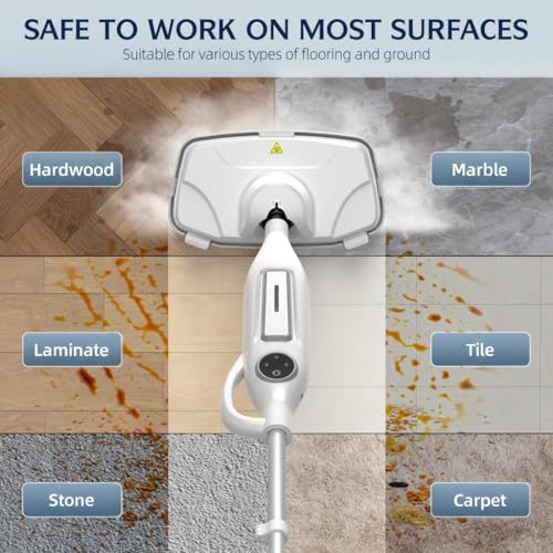 LUNLINE 10 in 1 Steam Mop with Power Handheld Steamer, 266℉ Deep Cleaning, Removable Water Tank, 23FT Cord 2 Steam Modes & Multi-Purpose Steamer For Sealed Hard Floor, Laminate, Marble, Stone Floors by LUNLINE - Image 5