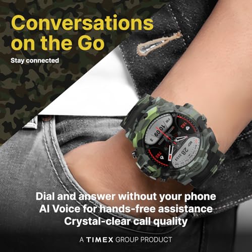 Image of TIMEX iConnect Go 1.38 inch(3.50 cm) Display with Functional Crown and BT Calling Smartwatch for Unisex - TWIXW802T
