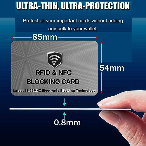 SaiTech IT 5 Pack RFID Blocking Cards, One Protects Entire Wallet Purse, NFC Contactless Bank Debit Credit Card Protector ID ATM Guard - Grey2