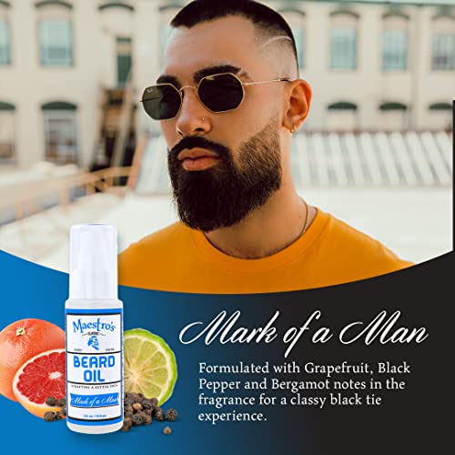 Maestro's Classic Beard Oil | High-Shine Moisturizing & Taming For All Beard Types & Lengths- Mark Of A Man Blend, 2 Ounce #TOP1