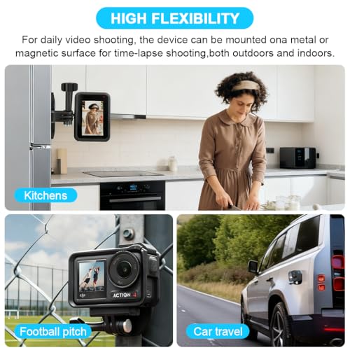 Image of ZORBES Magnetic Action Camera Neck Mount, Adjustable Nylon Cord Magnetic Neck Strap Mount, Hands-Free Filming POV View, Universal Compatibility