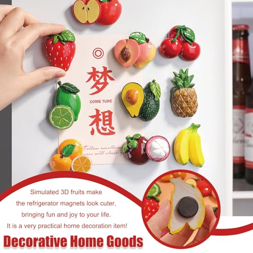 Set 10 Imánes Decorativos de Frutas para Refrigerador miniatura 6