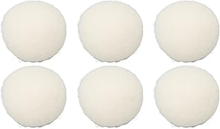 Bolas de secador de lã, bolas de secagem para lavanderia, reutilizáveis como amaciante de tecido inerente, reduz estática e rugas economizam tempo de secagem, bolas de lã para(6 cm/2,4 pol.)