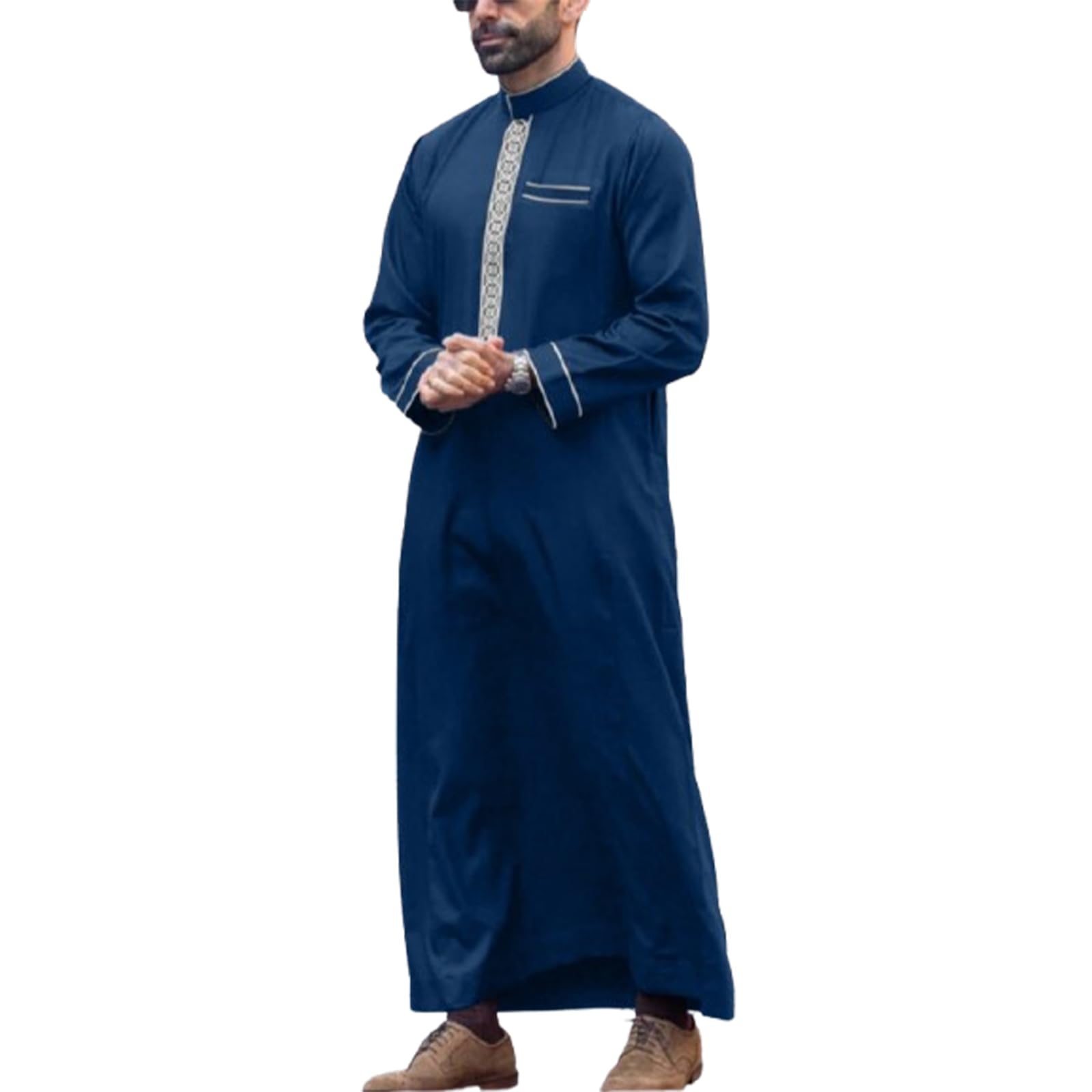 Robe arabe décontractée col en V pour homme en taille L