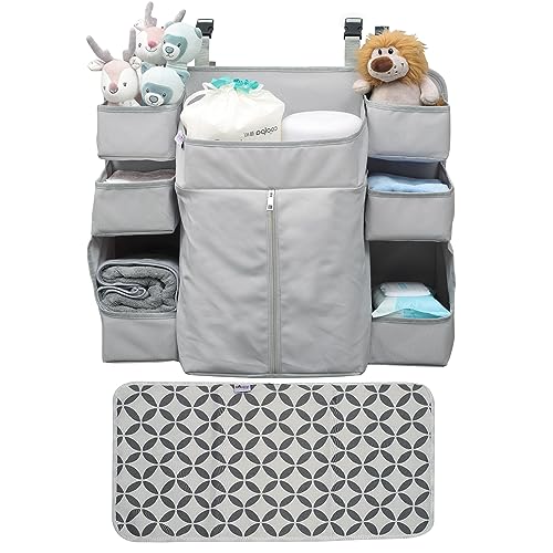 Image of Large Portable Baby Diaper Hanging Organizer, With Smart Design Baby Changing Mat, Portable Changing Pad For Baby, Infant Gift