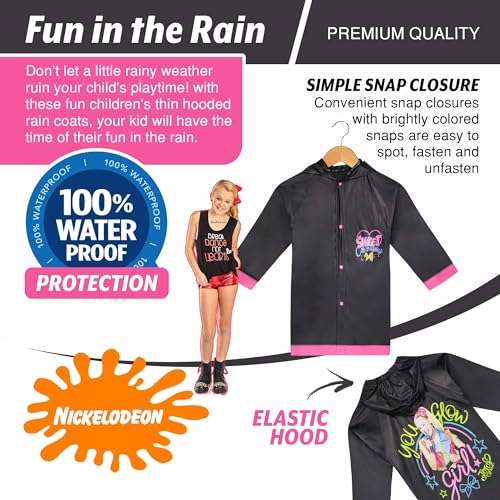Nickelodeon JoJo Siwa Girls' Waterproof PVC Rain Slicker – Lightweight Hooded Jacket for Toddlers and Kids3