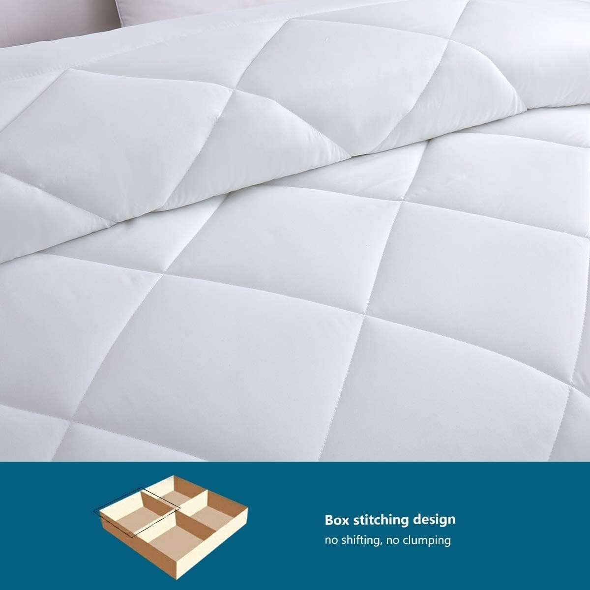 WAVVE Piumino Letto Singolo/Matrimoniale 4 Stagioni 180x200 cm - Piumone Autunnale Invernale 180x200 cm - Coperta Trapunta 180 x 200 di Microfibra Sintetico, Bianco