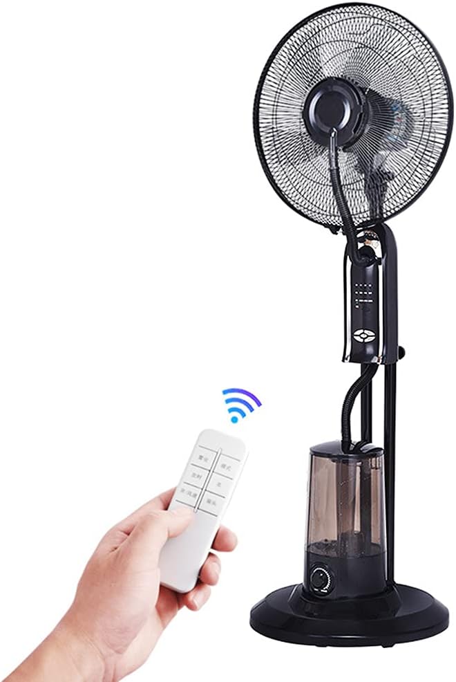 Oscillating Fan with Misting Kit, Outdoor Commercial Negative Ion Humidification Fan,Movable Pedestal Floor Fan,3 Cooling Speeds, for Patio, Restaurant , Industrial Cooling