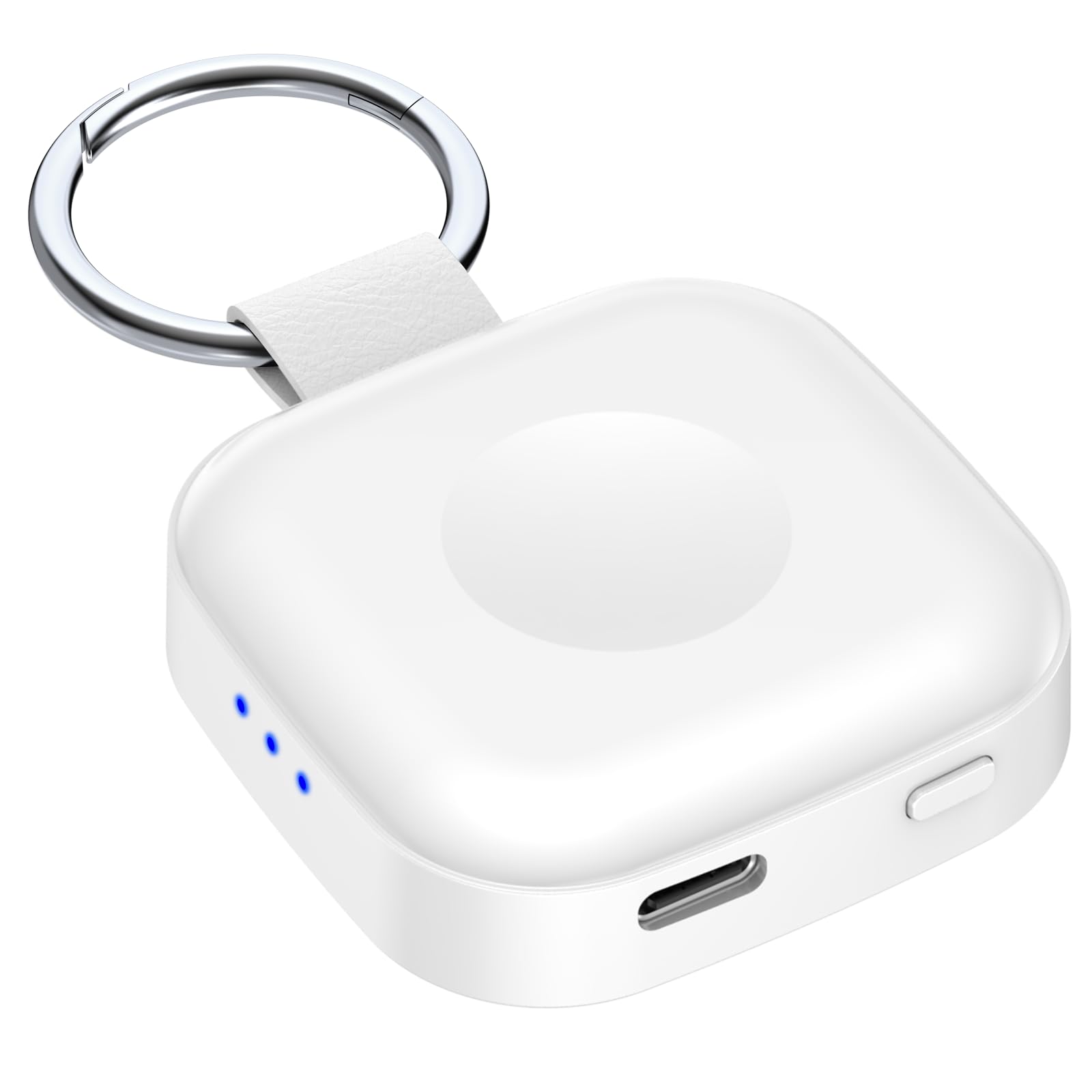 Portable Wireless Charger for Apple Watch,Magnetic Slim iWatch Fast 1200mAh Power Bank Travel Keychain Accessories-White