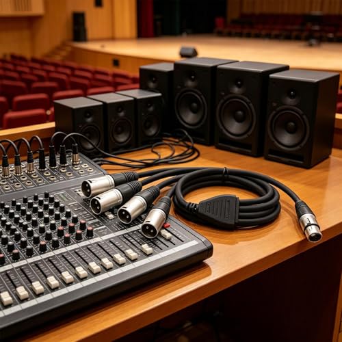 Cable separador para altavoz activo adaptador de 1 hembra a 4 machos para sonido en eventos 2