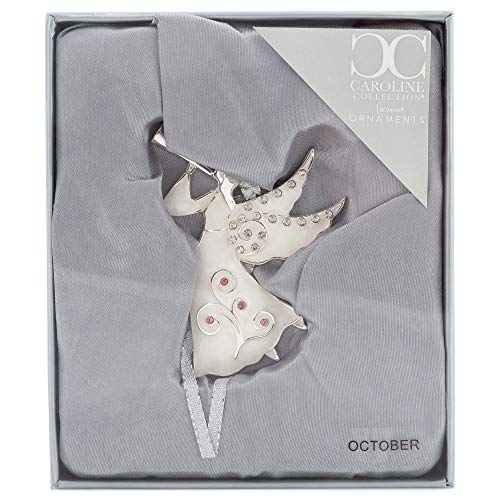 Roman October Birthstone White Trumpet Angel 3 X 2 Zinc Alloy Decorative Hanging Tree Christmas Ornament #TOP5