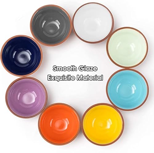 Deecoo 3.5 Oz Terracotta Pinch Bowls, Ceramic Dip Mini Bowls Set Soy Sauce Dish/Bowls, Condiments Server Dishes - Good For Ketchup, Soy Sauce, Bbq And Other Party Dinner (Set Of 8) #TOP1