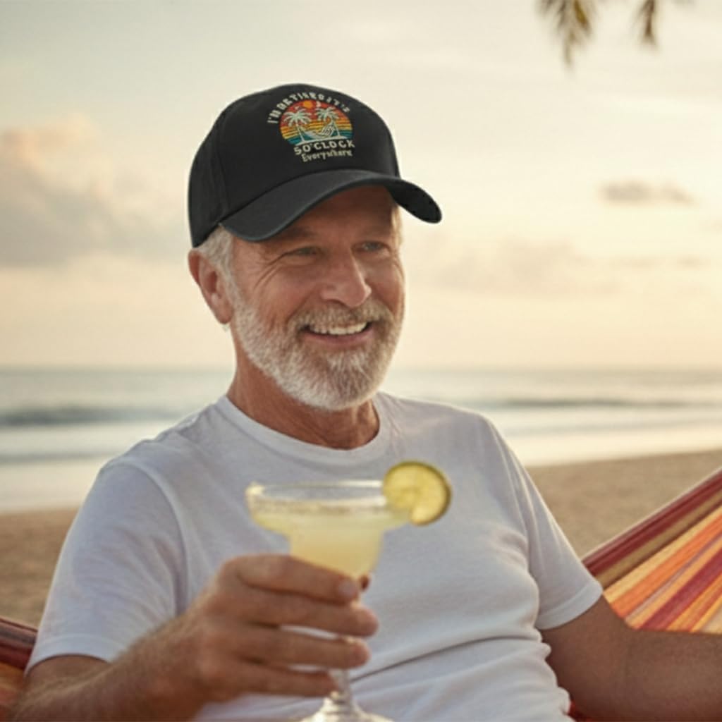 It's 5 O'Clock Everywhere I'm Retireds Summer Retirement Trucker Hats Camping - Image 3