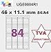 500 A4 hoja 84 pegatina 46 X 11 mm etiqueta adhesiva etiqueta de papel para una impresora de chorro de tinta y láser