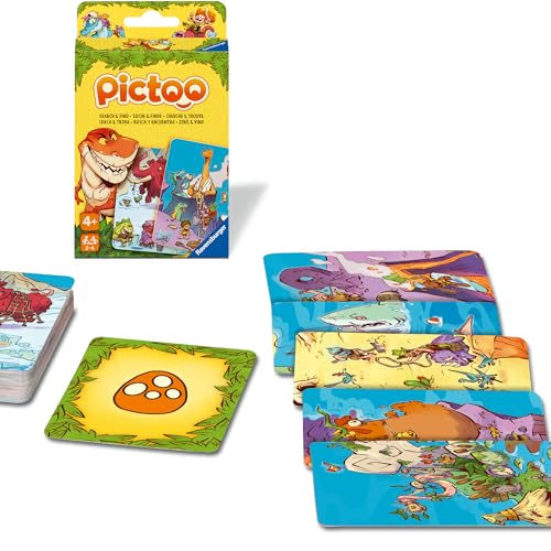 Ravensburger 23479 - Pictoo Dino Kartenspiel - Schnelles Karten-Suchspiel für Kinder ab 4 Jahren, Familienspiel für Kinder und Erwachsene, für 2 bis 6 Spieler Ravensburger 23479 - Pictoo Dino Kartenspiel - Schnelles Karten-Suchspiel für Kinder ab 4 Jahren, Familienspiel für Kinder und Erwachsene, für 2 bis 6 Spieler
