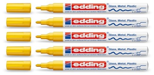 Marqueur peinture edding 751 jaune pointe ronde 1-2 mm