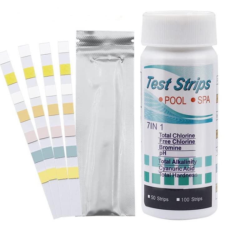 7 IN 1 Hot Tub Test Strips，pool test strips,spa test strips，50 Pcs ph