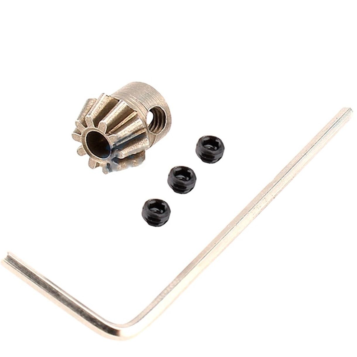 ELLANA Transmission Angle 10 Teeth 480 Motor Gear Motor Pinion D Shaft Hole Round Shaft Hole Mini Gear M4 M16 Driver Shaft (Color : Type e (Round Hole))