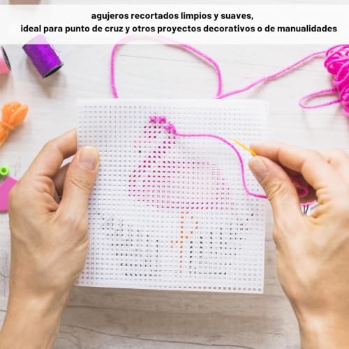 Miniatura 5 de Abeillo 4 Piezas De 4 Hojas De Lona De Malla De Plástico Para Bordado, Malla De Ojos De Disfraces, Lienzo De Punto De Aguja De Plástico Para Manualidades, Proyectos De Ganchillo De Punto Blanco, 11.8