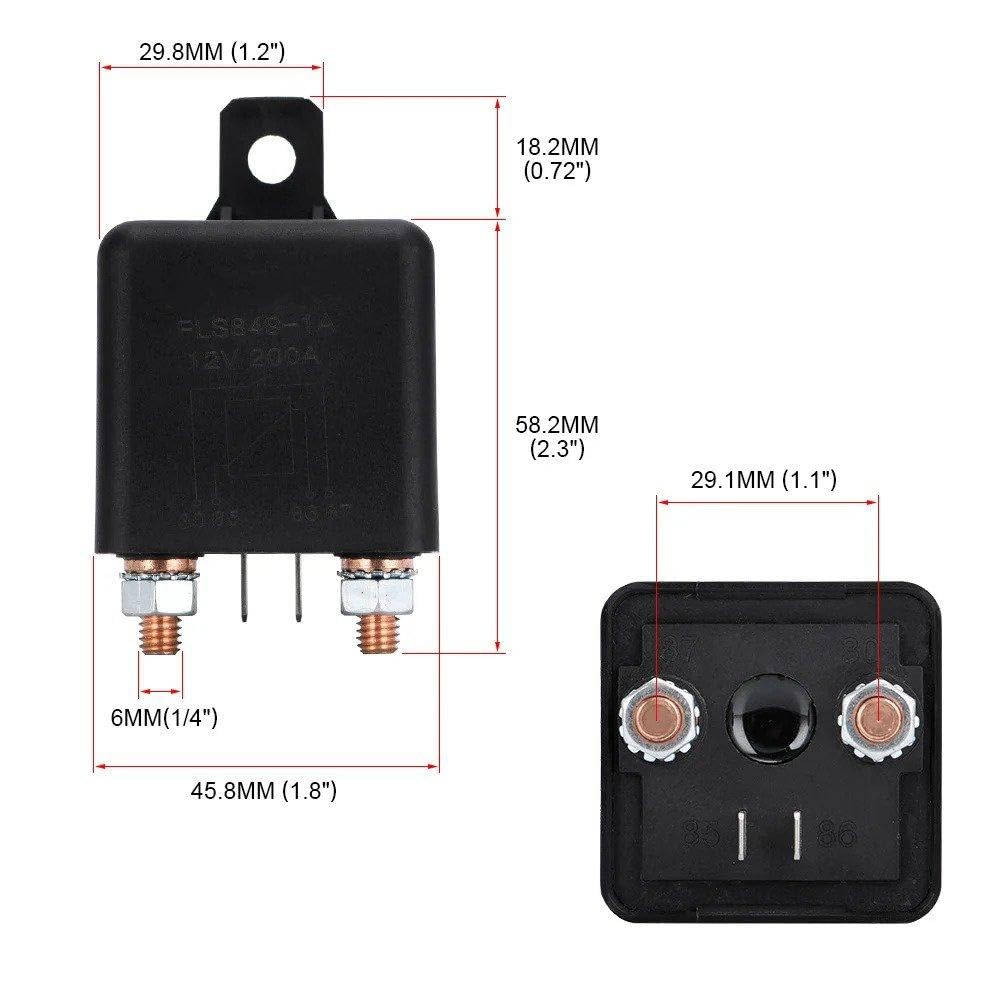 Interruptor De Relé De Carga Dividida De Alta Resistencia, 12V CC, 200 Amperios, Relé Continuo De 4 Pines, Coche, Camión, Barco, Marino piezas de repuesto