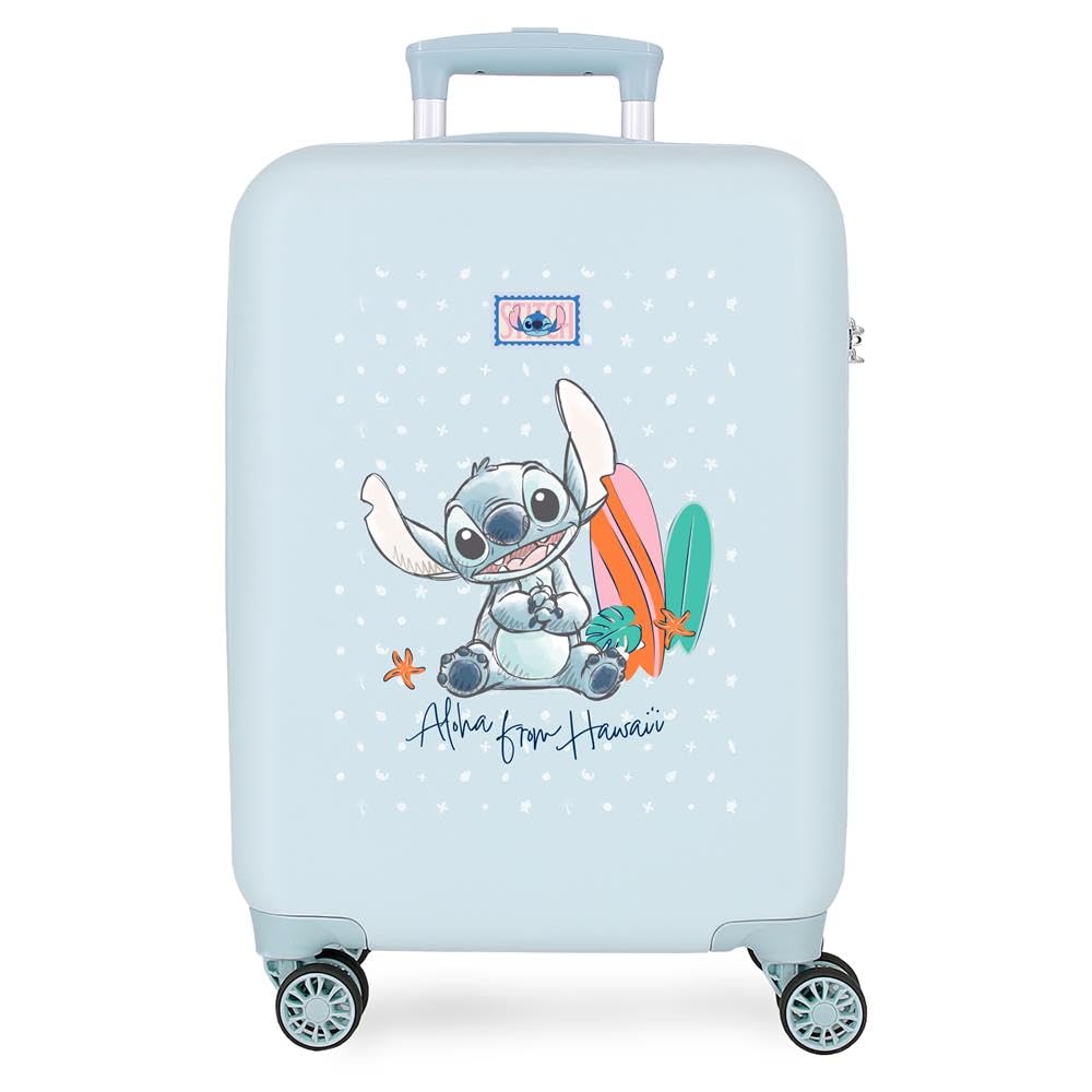 Disney Joumma Stitch from Hawaii Cabin Suitcase Blue 38x55x20 cm Rigid 2 kgs Side Combination Lock ABS 2 kgs 35L Hand Luggage