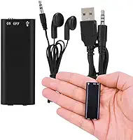 Mini Gravador Voz Espião Digital e MP3 player Super Pequeno - 8GB com 96 horas de gravação, 20 horas de bateria - Discreto Tipo Pendrive para Reuniões, Aulas, Entrevistas e Monitoramento
