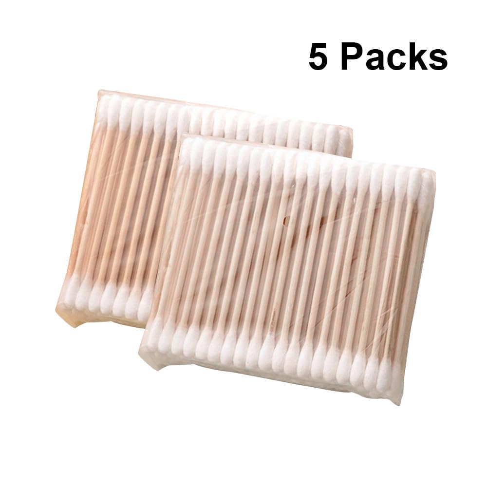 Beavorty Coton-Tiges Jetables Double Embout 500 Pièces Bâtonnets En Bois 8X7X2Cm Nettoyage Oreilles Maquillage Soins Plaies Usage Sanitaire