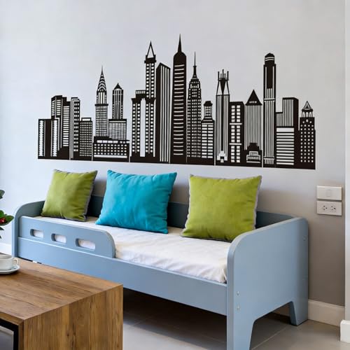Vinilos Decorativos Skyline Ciudad Negra, 8 piezas miniatura 5