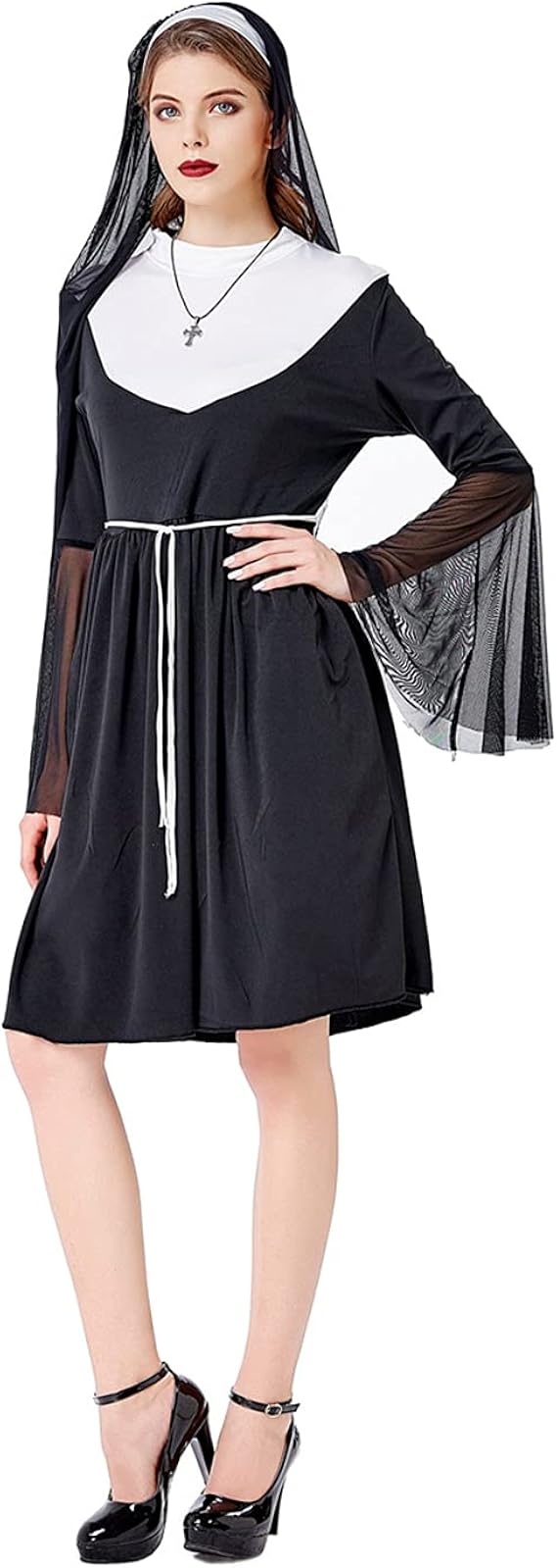 Women�s Halloween Mother Superior Nun Costume Short