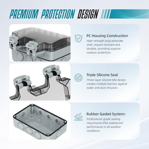 50% Off Hilictokt Outdoor IP66 Electrical Outlet Box - Image 4