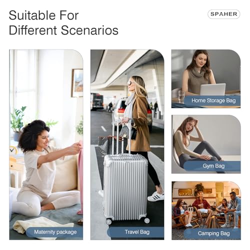 SPAHER Reisetasche 55x40x20 Handgepäck Tasche Ryanair Handgepäck 55x40x20 Tasche Flugzeug Groß Leichter Flugzeug Organizer Duffle Bag 45L Packbare Holdall Handtasche für Herren und Damen Schwarz