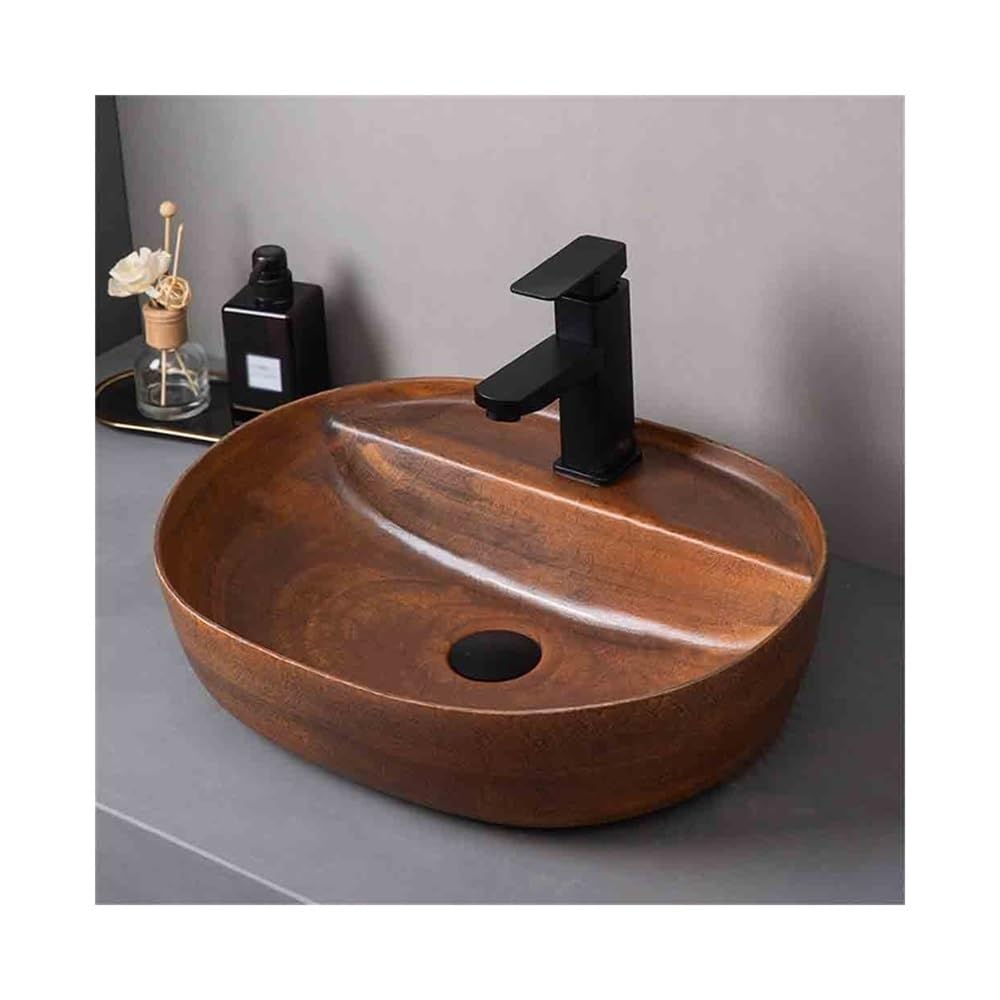 Lavabo da appoggio Lavabo da bagno in ceramica a vasca singola appoggio