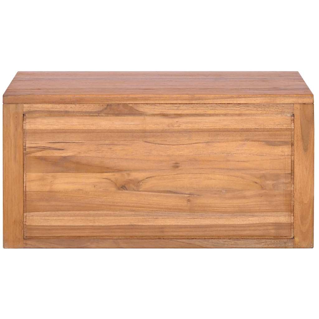 Mobile sottolavabo da parete, 60 x 45 x 30 cm, in legno di teak massiccio, mobile da bagno sospeso, per lavabo da appoggio senza foro, già montato