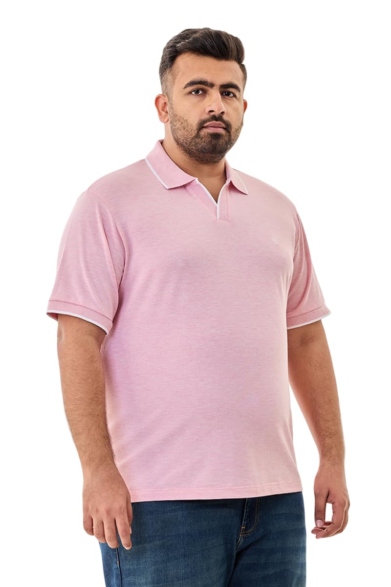 SNITCH Men's Polo Plus Size T-Shirt | Regular Fit Solid Pattern with Half Sleeves & Polo Collar | Soft Breathable Stretchable Cotton Blend Fabric for Ultimate Comfort, Casual Wear
