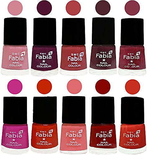 Image of ALL IN ONE (PACK OF 10), Long Lasting Glossy Nail Polish, 6 ml Each, All Vibrant Colours,02205