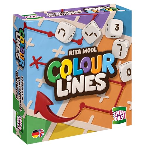 Spela det! Verlag – Colour Lines – fängslande rulle & Write, tärningsspel för hela familjen! Nyhet 2024