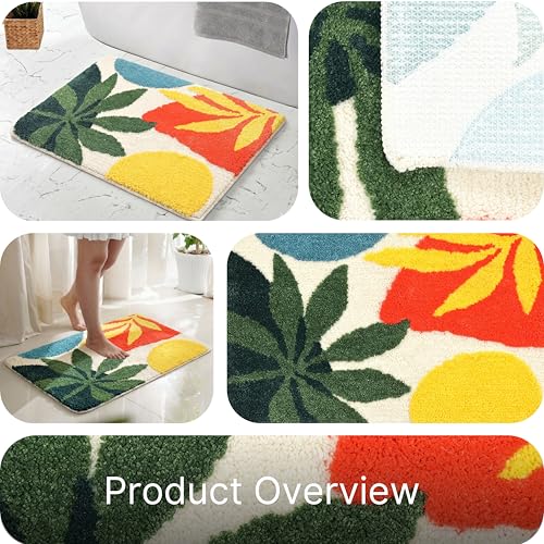 Image of Saral Home Microfiber Bath Mat 38x60 cm | Ultra Soft, Super Absorbent & Anti-Skid | Quick Dry Non Slip Door Mat for Bathroom, Bedroom, Kitchen & Entrance | Multicolor (Pack of 1)
