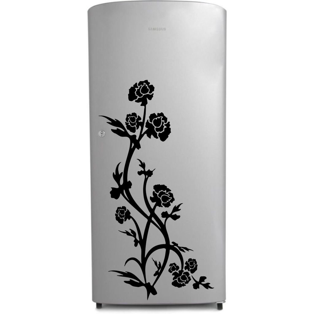 Decor Villa Lotus Flowers Fridge Sticker & Wall Sticker (PVC Vinyl,Size- 30 cm x 58 cm)