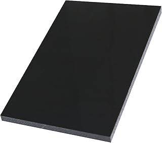 High-Density Polyethylene (HDPE) Plastic Sheet (1, Black, 6" X 12"X 1/2")