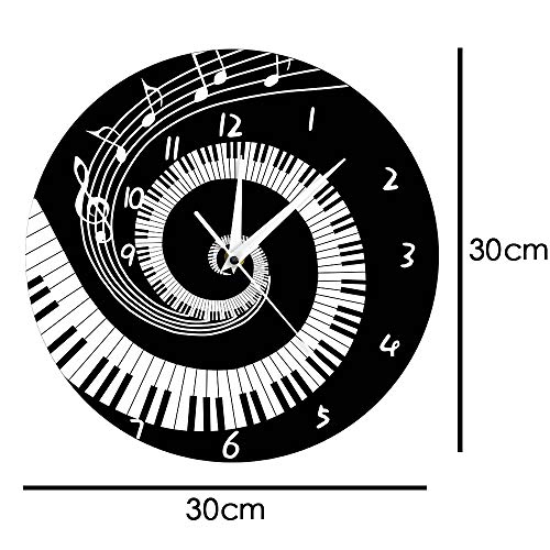 REFURBISHHOUSE Elegant Piano ClÉ Horloge Notes De Musique Vague Horloge Murale Moderne Ronde sans Batterie Acrylique Blanc - Les Beatles, Paul McCartney, John Lennon, RIngo Starr, George Harrison REFURBISHHOUSE Elegant Piano ClÉ Horloge Notes De Musique Vague Horloge Murale Moderne Ronde sans Batterie Acrylique Blanc – Image 6