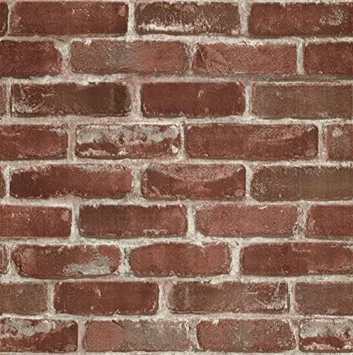 LOVADA Peel and Stick Wallpaper Red Brick Wall Paper - 17.5 x 100 Inch Self Adhesive Wallpaper Peel and Stick, Easy to Paste Wall Contact Paper for Stand Liner, Table and Door Makeover Decor