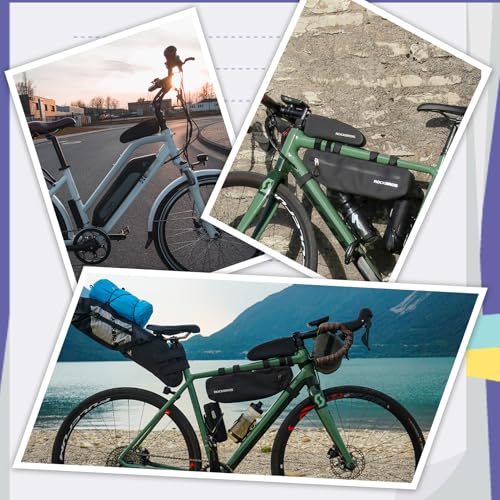 ROCKBROS Fahrrad Rahmentasche wasserdichte Fahrradtasche MTB Lenkertasche Oberrohrtasche Schwarz 1L /1.6 L