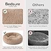 Bedsure Calming Dog Bed Medium Size Dog - Donut Washable Medium Pet Bed, 30 inches Anti-Slip Round Fluffy Plush Faux Fur Cat Bed, Fits up to 45 lbs Pets, Camel #2