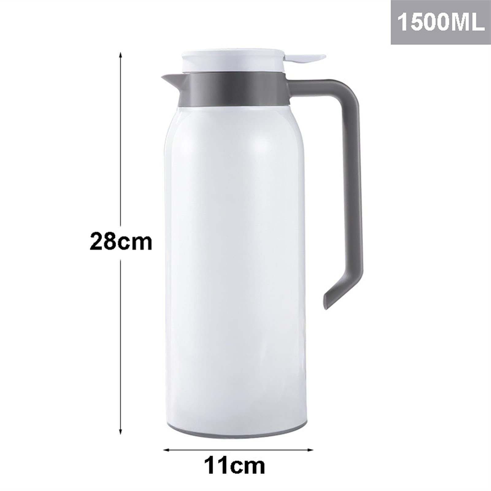Termiczna karafka pojemnik izolacyjny 1500 ml stal nierdzewna termiczne karafki do kawy podwójna ścianka izolowany próżniowy termos do kawy herbata butelka na wodę termiczna karafka na kawę (kolor: biały)