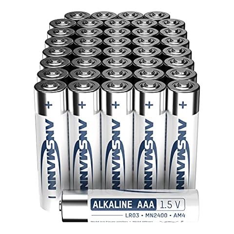 ANSMANN Pilas alcalinas AAA LR03 - AAA (40 Unidades), Ideal para Dispositivos cotidianos como báscula de Cocina, Mando a Distancia, Reloj de Pared, Juguetes, el diseño Puede Variar Cover