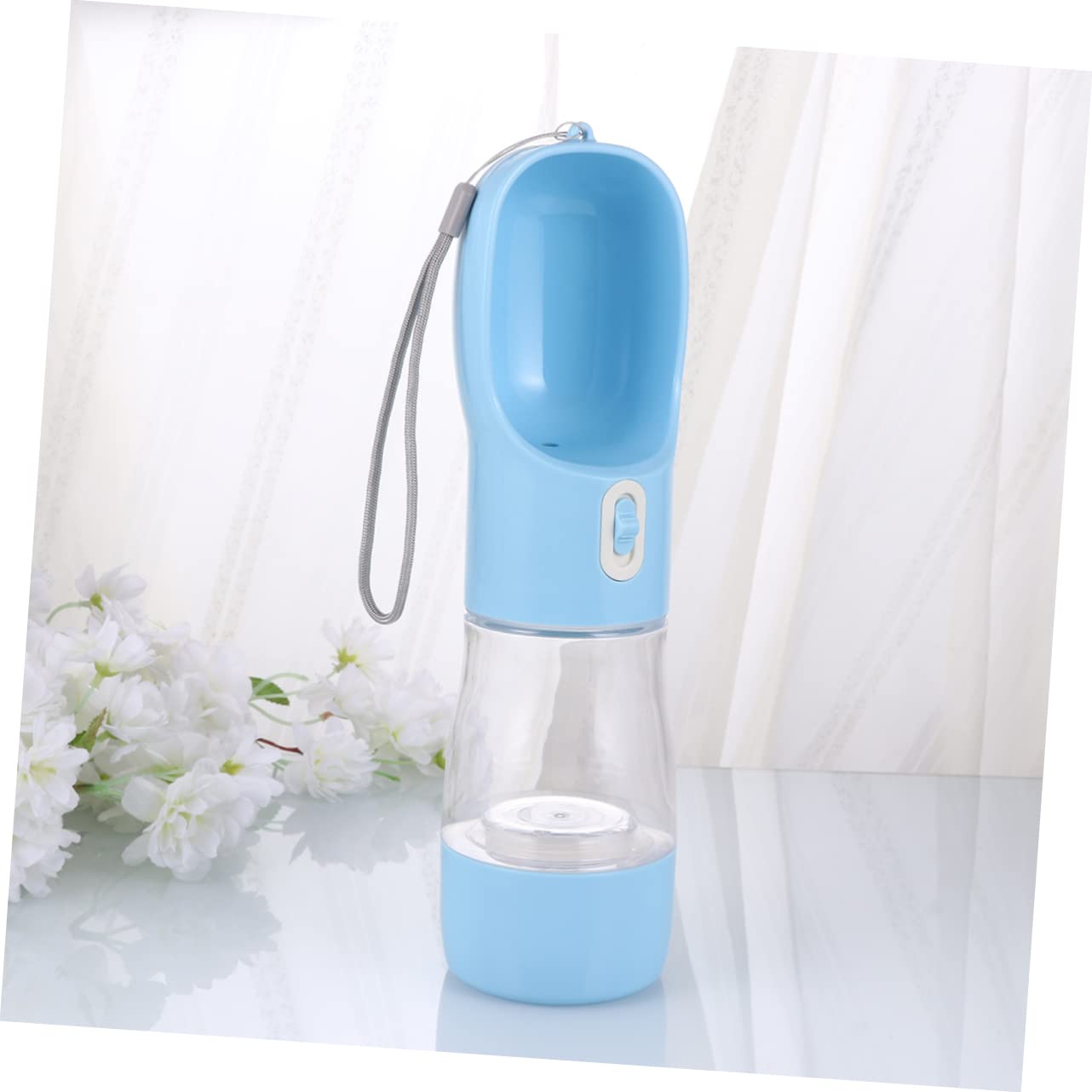 Borraccia per Cani Multifunzione Anti-Perdita, Acqua e Cibo 258/200ml | Bottiglia da Viaggio per Cani, Apertura una Mano, Pc+ABS, per Gatti, Passeggiate e Uscite