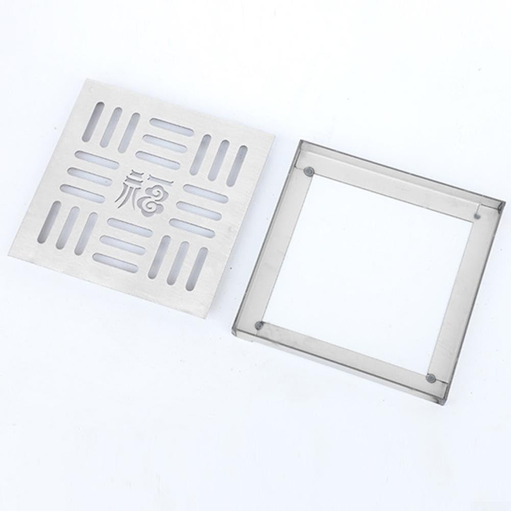Griglia di scarico in acciaio inox, griglia di drenaggio per esterni, per pavimentazione di casa, cortile, patio commerciale (150 x 150 x 20 x 2 mm)